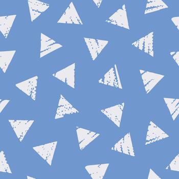 Soft blue pattern with randomly placed distressed white triangles for cozy companion design for sleepwear and bedding vector