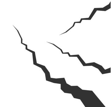 agrietado suelo. realista grieta textura grieta. grieta en superficie. división terreno después terremoto. grieta en el pared o en el hielo. vector