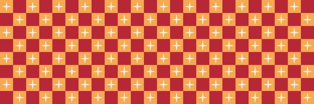 resumen maravilloso sin costura naranja y amarillo a cuadros antecedentes con estrella. retro modelo Perfecto para cocina textiles, picnic manteles, gráfico diseño y digital texturas vector