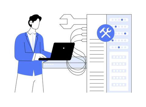 Troubleshooting computer software isolated cartoon illustrations. vector