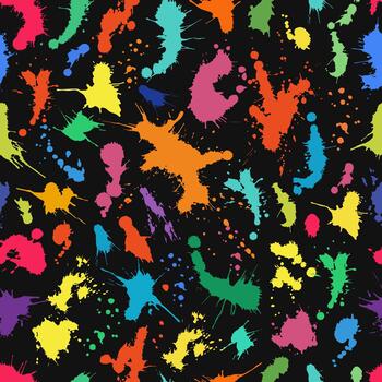 Seamless pattern with ink splashes. Abstract background, colorful illustration. vector