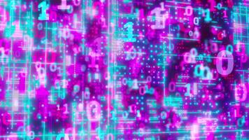 abstrato tecnologia pano de fundo com binário código video