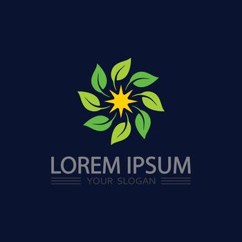 Leaf circle emblem design symbol of unity, purity, and nature growth vector