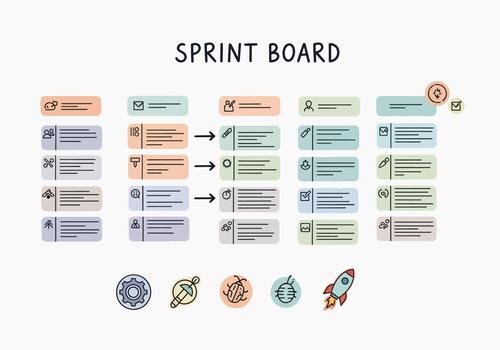 ágil proyecto administración pique tablero para tarea rastreo y flujo de trabajo vector