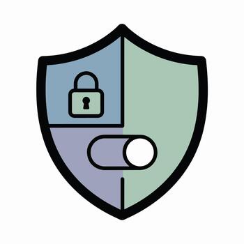 proteger con bloquear y palanca cambiar - seguridad y intimidad icono vector