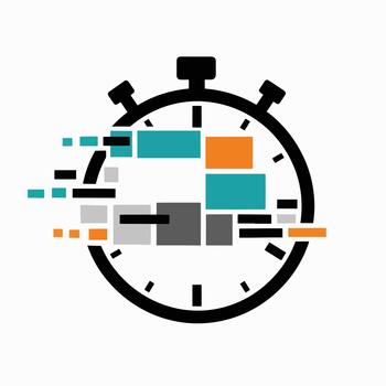 hora administración concepto con cronógrafo y datos visualización vector