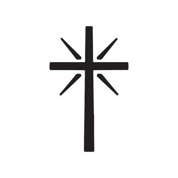 Symbolic Radiance A Cross with Emanating Rays vector