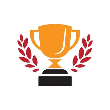 Symbolic Trophy Triumph with Laurel Accent for Award or Competition vector