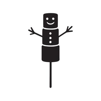 Marshmallow snowman icon in simple style isolated on white background vector