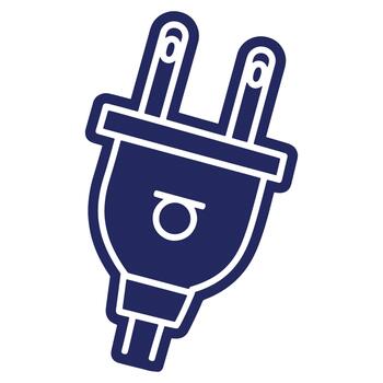 Electric Plug Symbol Represents Power Connection and Energy Source in Simple Illustration Style vector