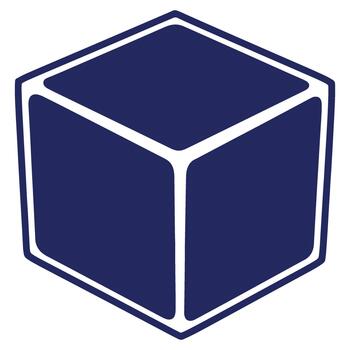 Geometric Blue Cube with White Outlines Abstract Shape Symbolizing Data and Structure Design Illustration vector