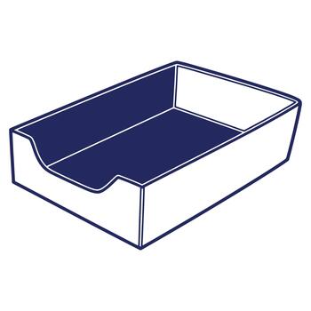 aislado sencillo oficina bandeja en azul y blanco representando organización y documento administración necesidades para un moderno espacio de trabajo vector