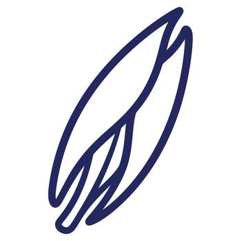 Abstract depiction of wings in a minimalist style illustration with deep blue lines suggesting flight and freedom on white background vector