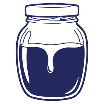 Stylized illustration of a jar filled with liquid a dripping effect creating a sense of freshness and natural goodness vector