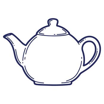 Illustration of a simple teapot with lid spout and handle perfect for tea time concepts and designs vector