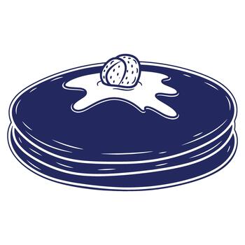 Stack of Pancakes with Topping Digital Art Isolated on White Background Breakfast Concept Illustration vector