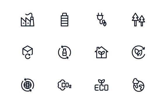 elegante naturaleza y ambiente icono biblioteca explorador clima aplicaciones, conservación programas, y fauna silvestre tableros vector