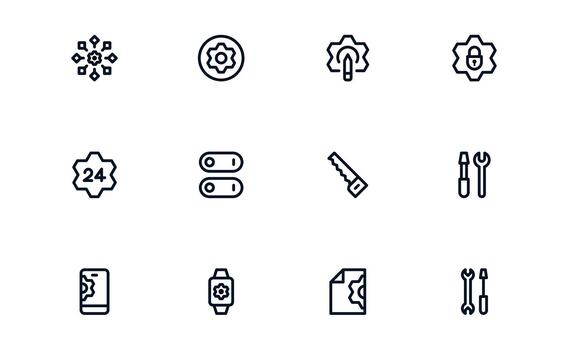 pulcro ajustes y mantenimiento icono haz visualizante ajustes tableros de instrumentos, configuración aplicaciones, y sistema administración herramientas vector