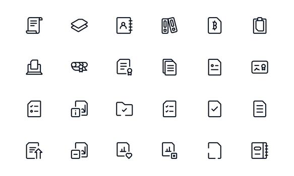mínimo documento Procesando y flujo de trabajo administración icono paquete demostración tarea automatización, documento aplicaciones, y flujo de trabajo sistemas vector