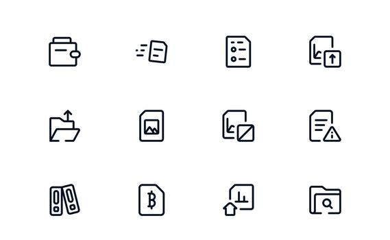 moderno documento Procesando y flujo de trabajo administración icono colección destacando digital flujos de trabajo, tarea aplicaciones, y oficina herramientas vector