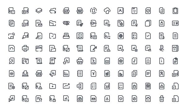 Sleek Document Processing and Workflow Management Icon Bundle visualizing Workflow Platforms, Office Apps, and Task Management Tools vector