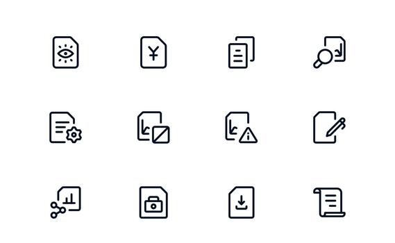 Professional Document Processing and Workflow Management Icon Library exploring Office Apps, Task Management, and Productivity Tools vector