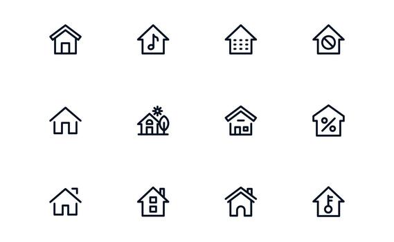 Functional Home Icon Library enabling Smart Devices, Floor Plans, and Residential Apps vector