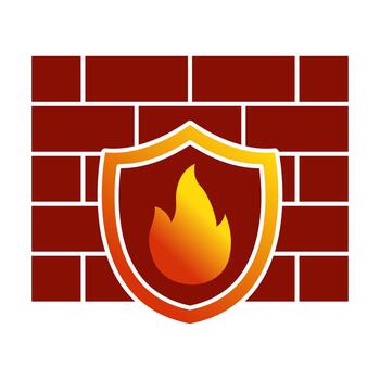 cortafuegos proteccion plano de colores icono para seguro red y datos la seguridad sistema vector