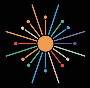 Colorful Starburst Background with Geometric Rays Pattern vector