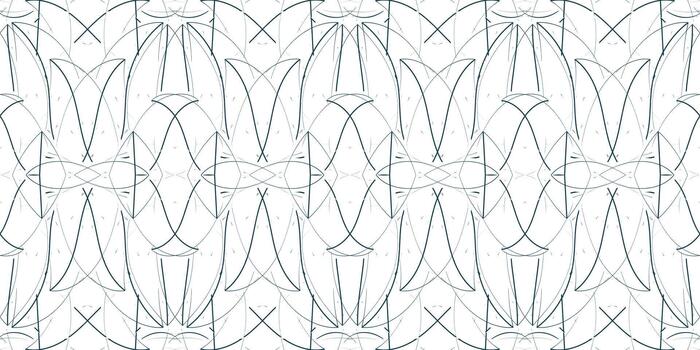 Minimalist Line Art Abstract Floral Seamless Pattern. unique pattern. Clean White and Teal Abstract Geometric Wallpaper . Elegant Wavy Lines and Tulip Motif Repeating Design. pattern illustration vector