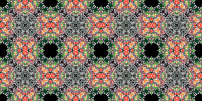 abstract Dotted Mosaic Seamless Repeat Pattern. seamless decoration. Contemporary Abstract Patchwork Geometric Tile. Intricate Abstract Geometric Medallion Seamless Motif. Geometric Design vector