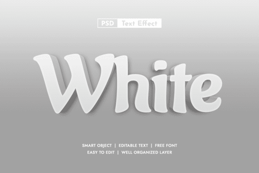 morbido bianca 3d testo effetto con elegante pulito stile. Perfetto per minimalista il branding moderno layout calma temi e semplice design progetti. psd