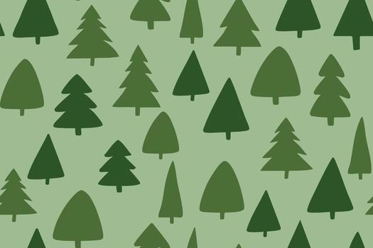 A green and white pattern with trees vector