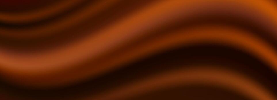 Chocolate gradient background. Flowing liquid coffee wallpaper. Abstract wavy fluid choco mousse backdrop. Blurred smooth cocoa flavor nougat or mousse texture. Brown color satin silk bg. vector