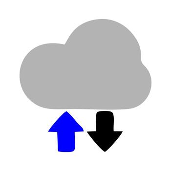 nube datos subir descargar sincronizar icono vector