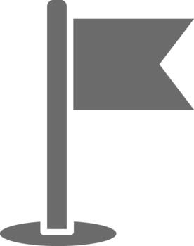 Solid Grey Flag Location Marker, Destination and Finish Line Icon for Map and Achievement Tracking. vector