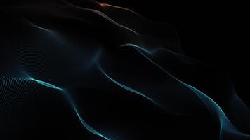 vistoso degradado partículas olas sin problemas fluido en lazo poder negro antecedentes video