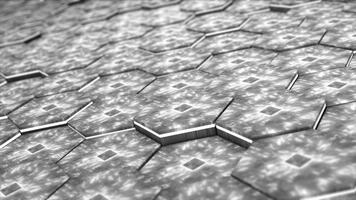 White and Black 3d computer microchip glowing circuit board futuristic data transfer technology background video