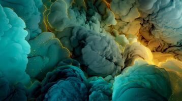 animazione di fluido inchiostro nuvole nel lento movimento formatura aurora modelli, cinematico astratto sfondo 3 video