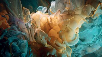 animazione di fluido inchiostro nuvole nel lento movimento formatura aurora modelli, cinematico astratto sfondo 2 video