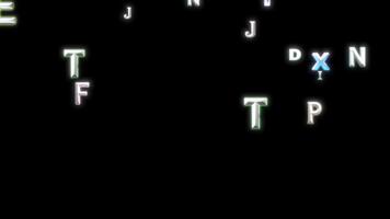 faller metallisk 3d brev t animering på vit bakgrund - abstrakt typografi slinga för branding teknologi innehåll, abstrakt 3d metallisk brev t mönster med blå glöd på vit bakgrund, modern video