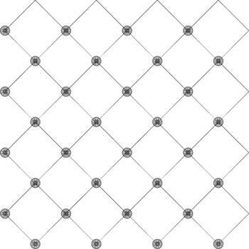 A pattern of small daisy flowers connected by thin diagonal lines creates a seamless, elegant, and minimalist design on a white background, evoking a calm mood. vector