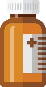 a bottle of medicine on a white background vector