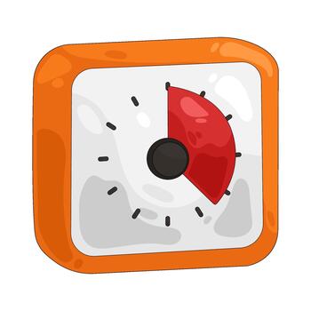 ilustración de Temporizador con rojo indicador vector