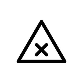 un advertencia firmar presentando un triángulo con un cruzar adentro, indicando precaución o peligro. lavandería línea icono. aislado acortar Arte. vector