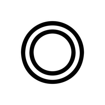 A simple graphic featuring two concentric circles, creating a clean and modern symbol on a white backdrop. Laundry Line Icon. Isolated Clip Art. vector