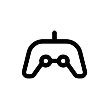 un minimalista negro contorno dibujo de un juego controlador, representando juego de azar y entretenimiento. vector