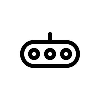 un minimalista negro y blanco icono representando un tráfico ligero con Tres circular luces. vector