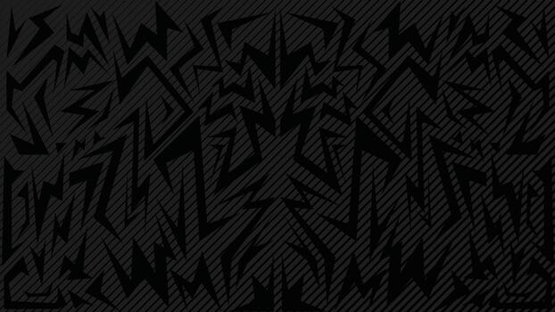 Geometric Abstract Black Line Art Pattern with Sharp Zigzag Shapes and Diagonal Stripes for Modern Background and Urban Style Poster Design vector