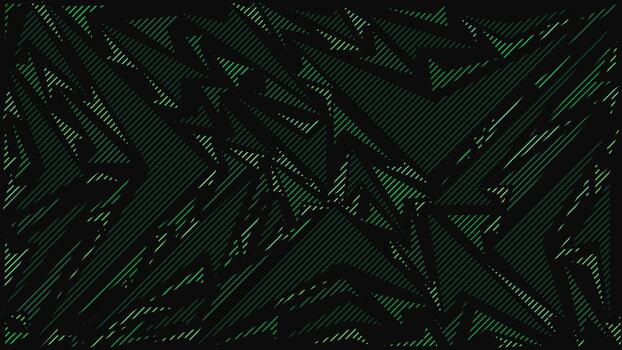 Modern Geometric Abstract Pattern with Sharp Zigzag Lines and Green Gradient on Dark Background for Futuristic Banner, Poster, and Digital Wallpaper Design vector
